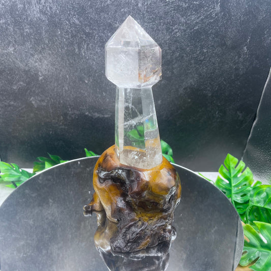 Clear Quartz Scepter-Cut Tower