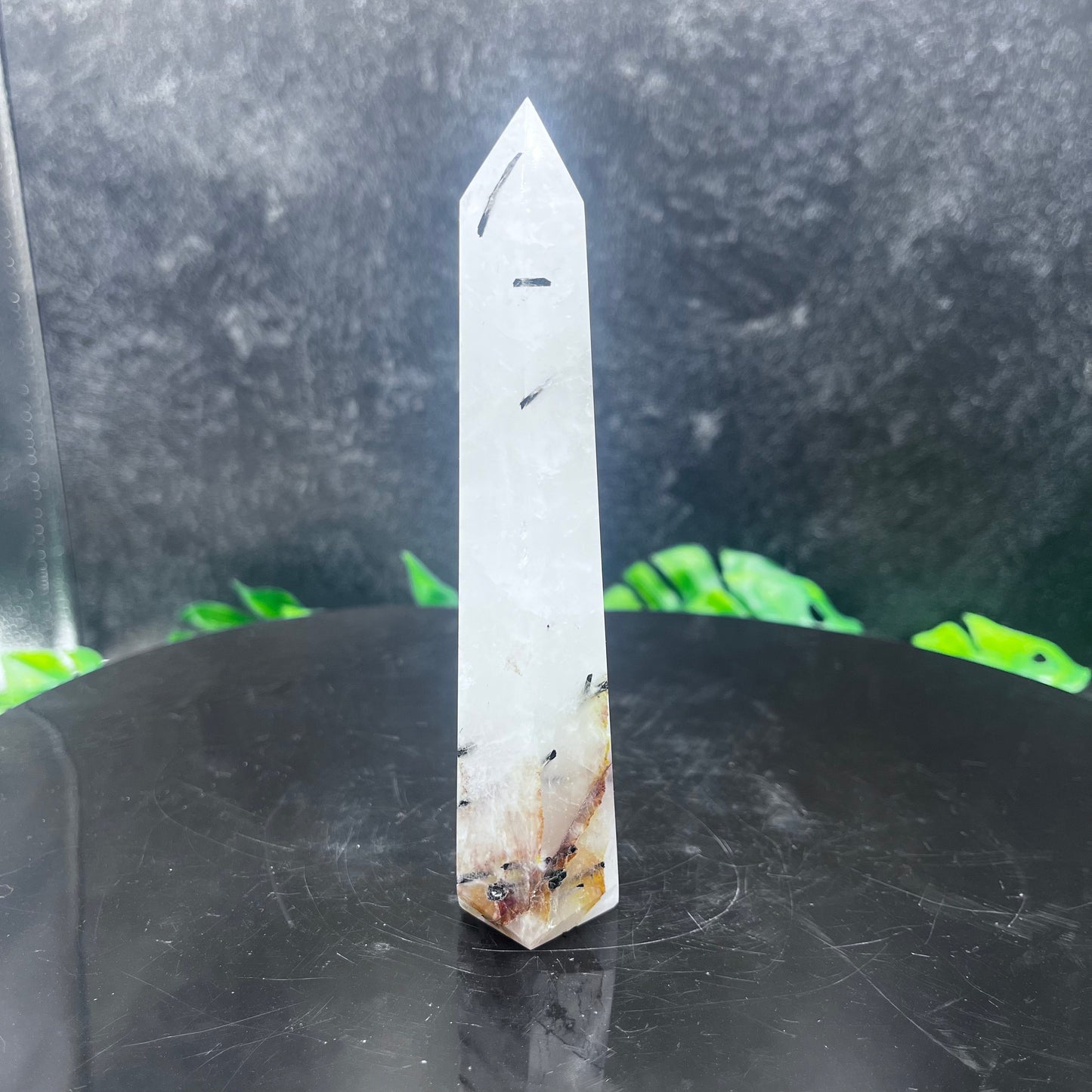 Black Tourmaline in Quartz Tower