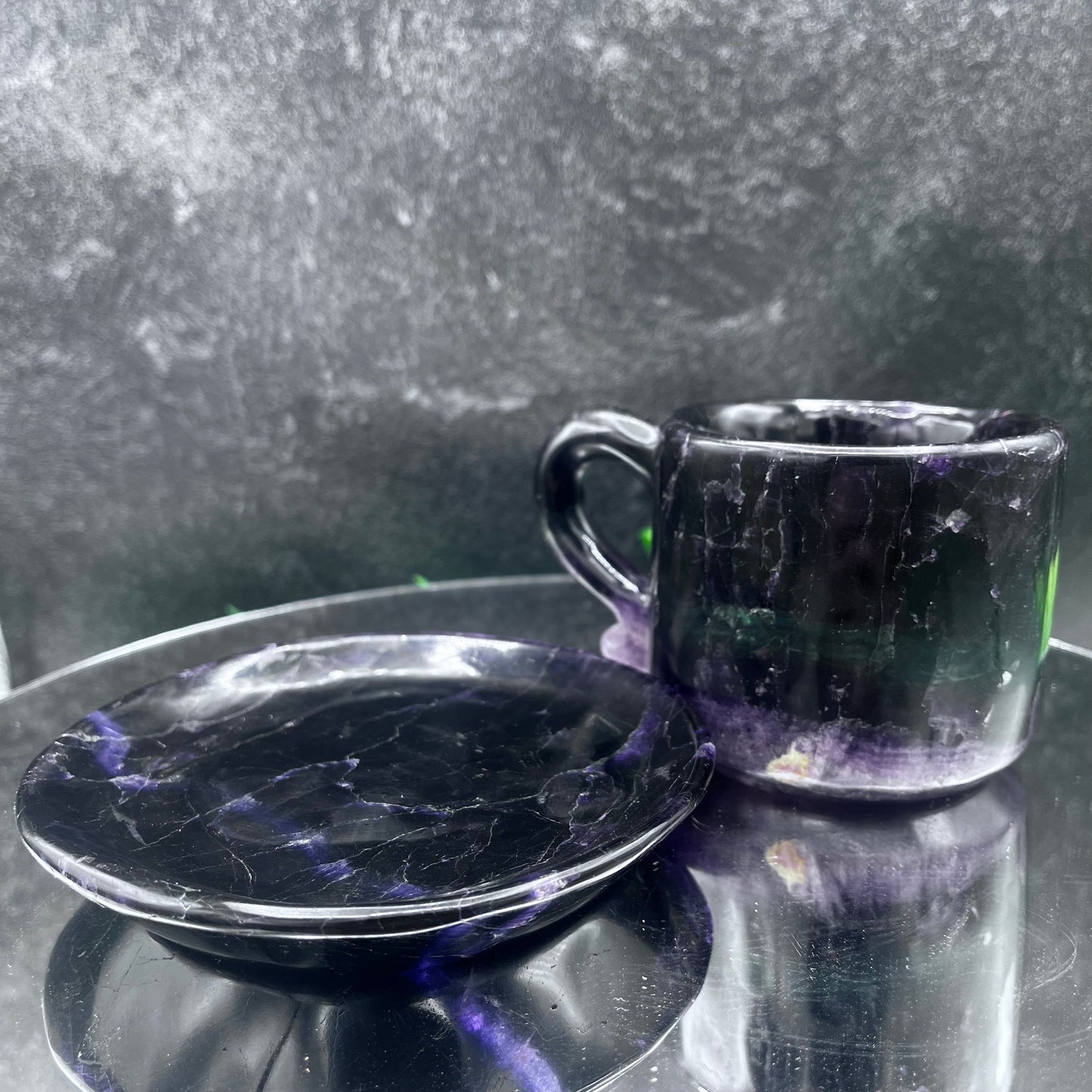 Purple Fluorite Cup and Saucer