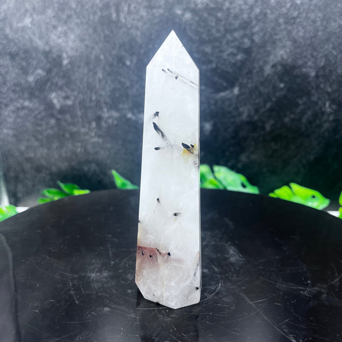 Black Tourmaline in Quartz Tower