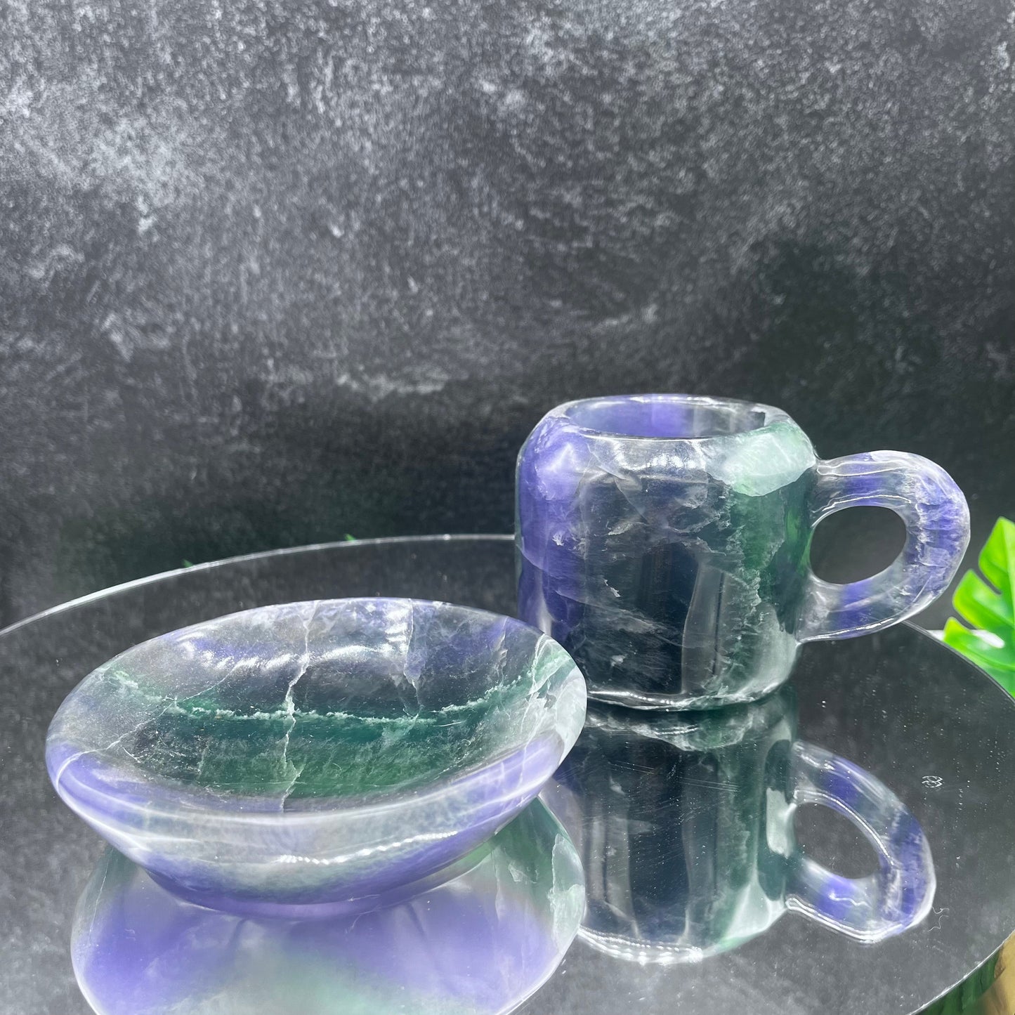 Rainbow Fluorite Cup and Saucer