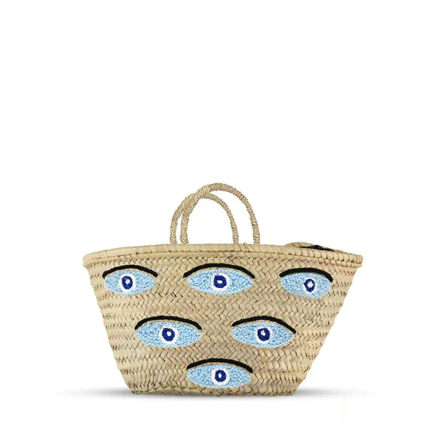 Evil Eye Straw French Market Basket - Sage & Magic