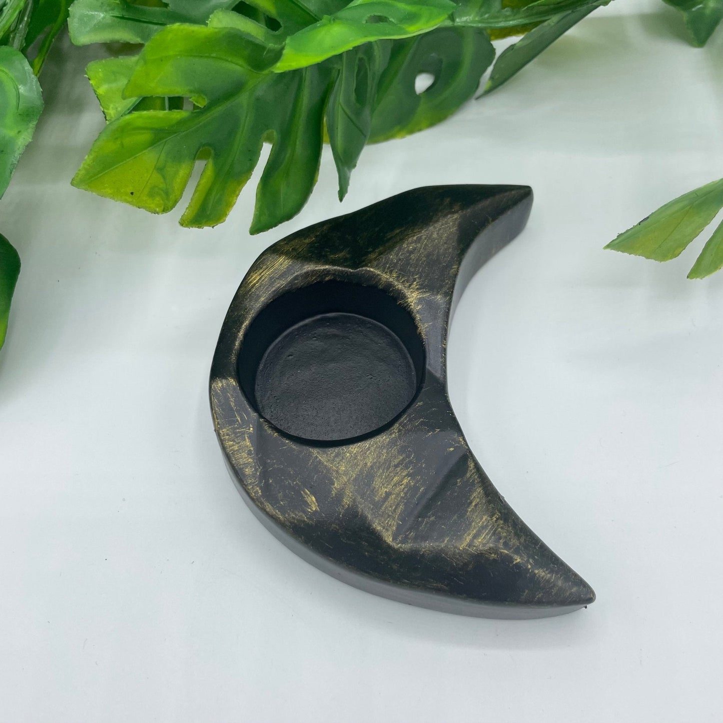 Gold Brushed Moon Tealight Holder - Sage & Magic