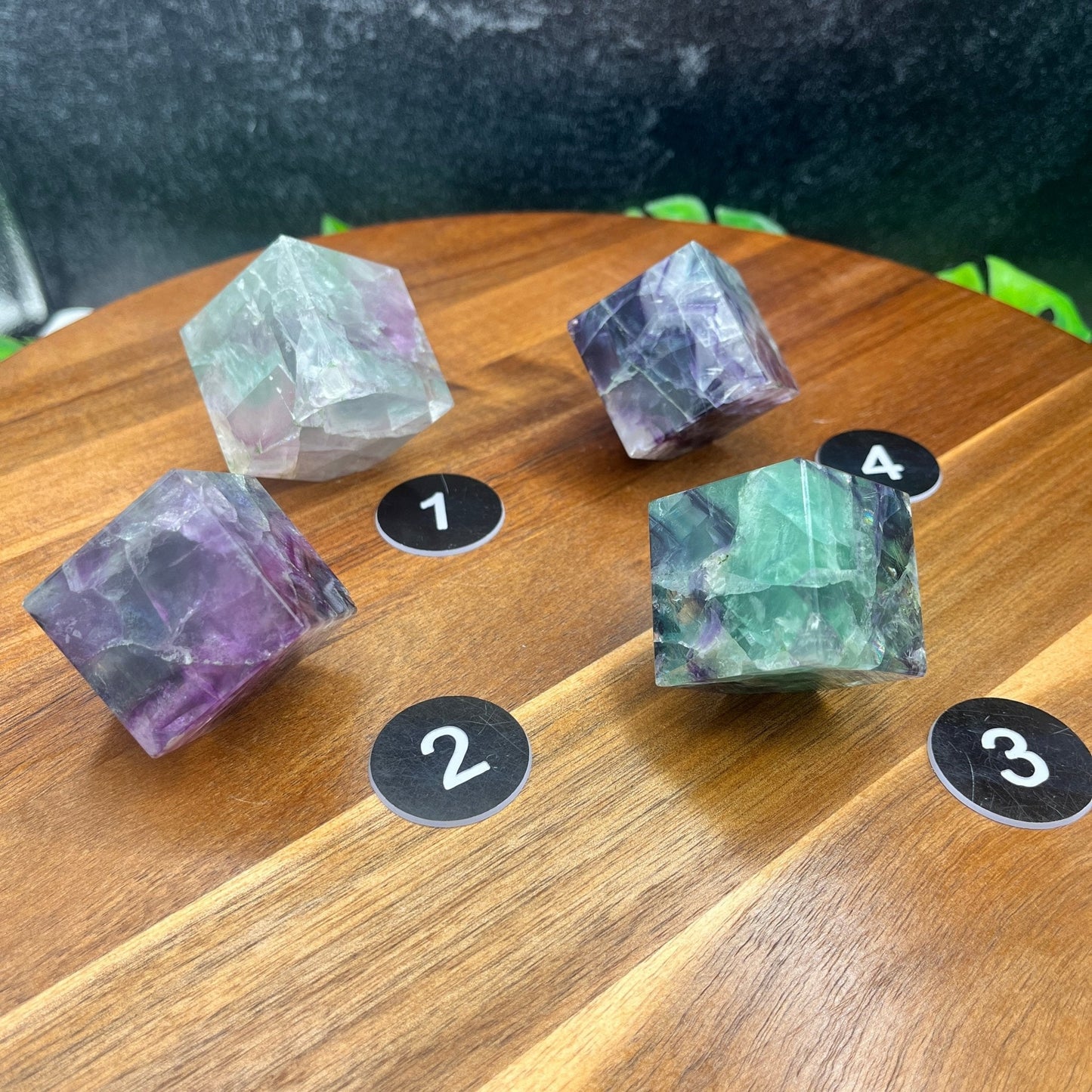 HQ Rainbow Fluorite Standing Cube - Sage & Magic