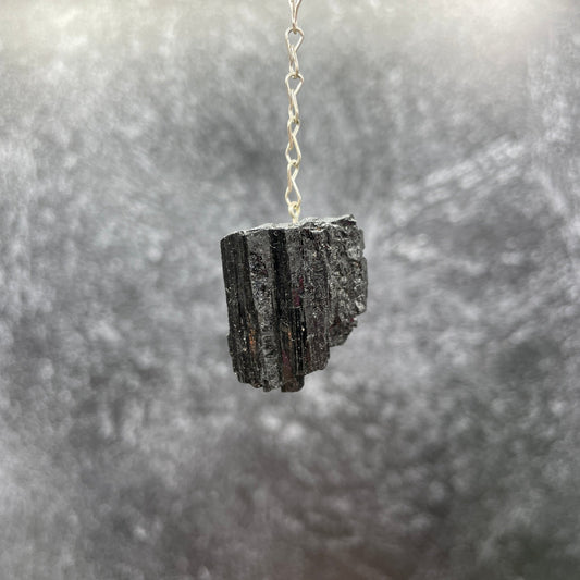 Raw Black Tourmaline Pendulum - Sage & Magic