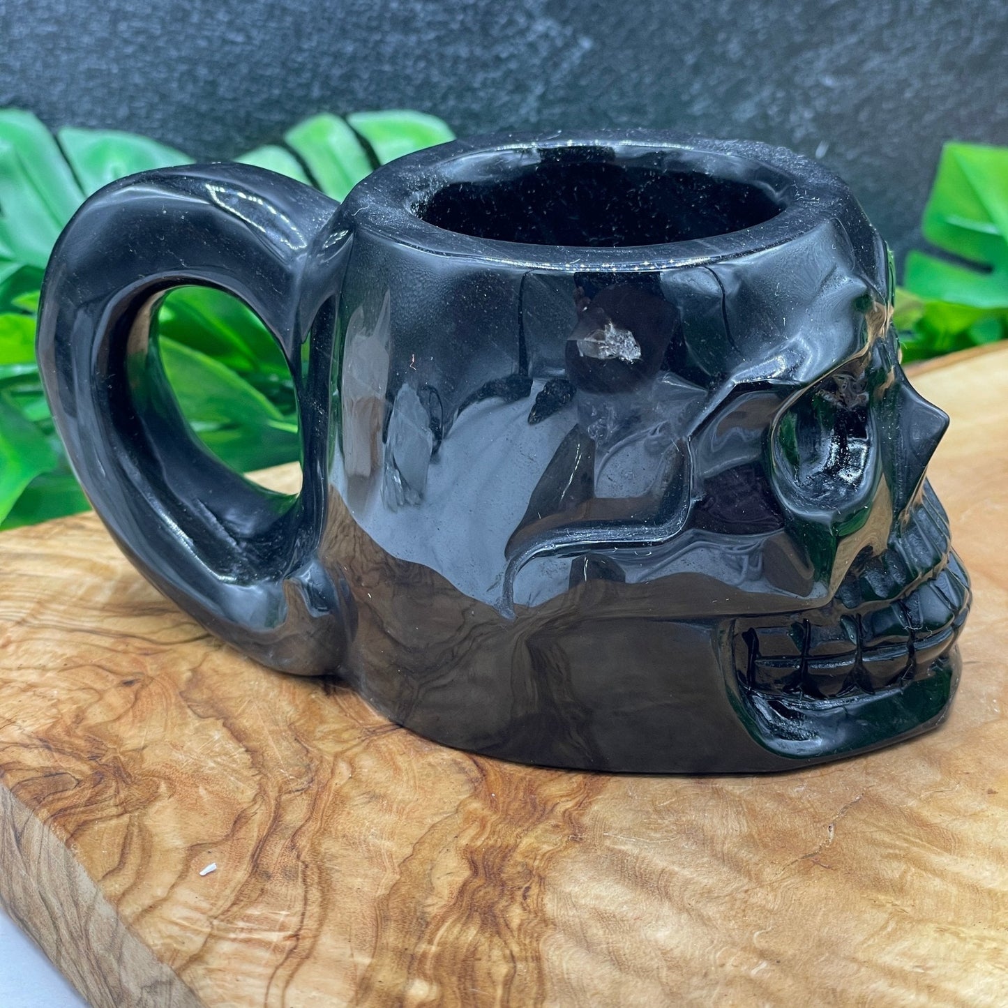 Silver Sheen Obsidian Skull Cup - Sage & Magic