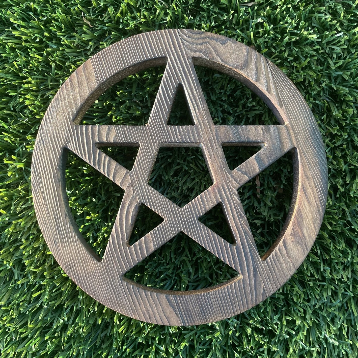 Stained Wood Five Pointed Star Pentagram - Sage & Magic