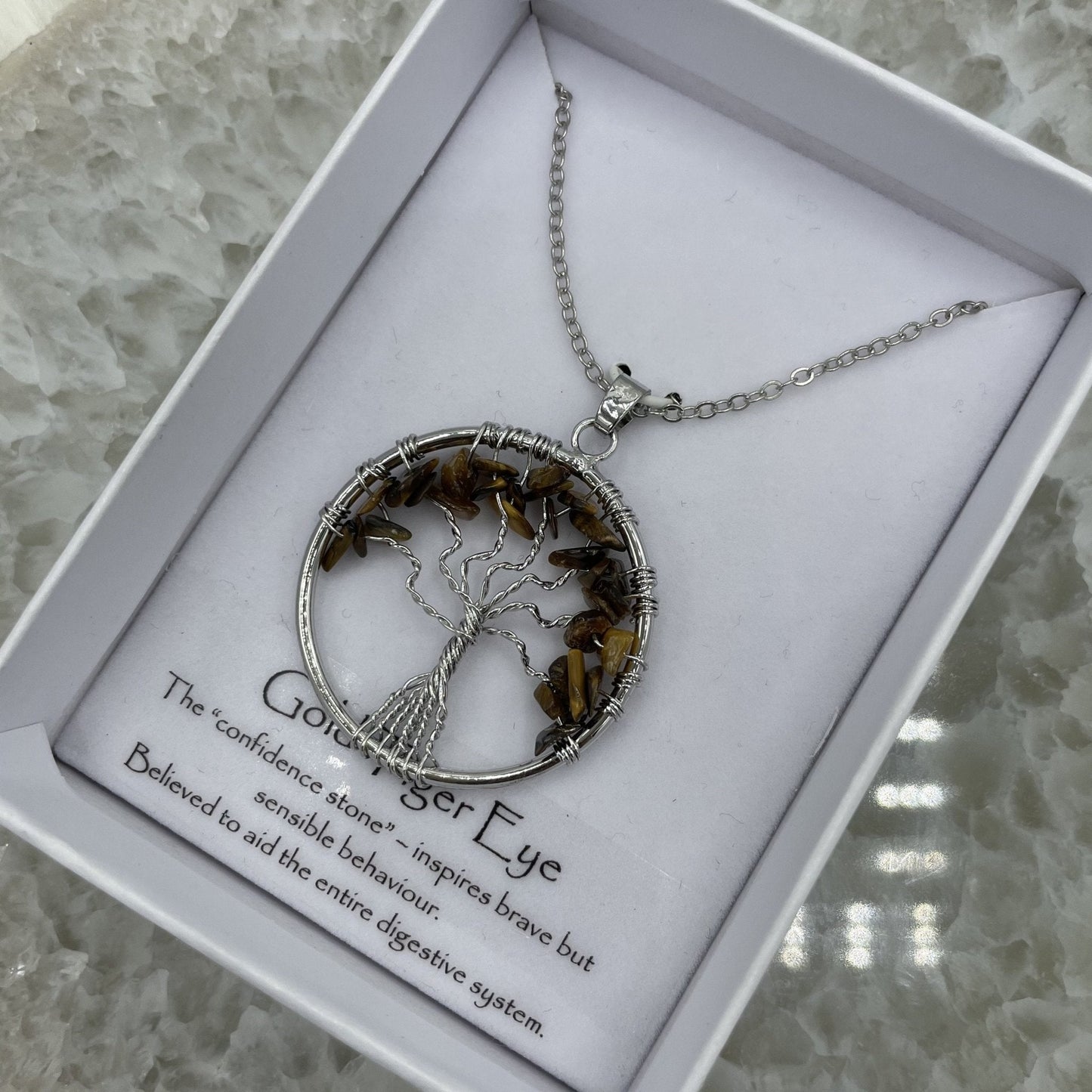 Tree of Life Crystal Chip Necklace - Sage & Magic