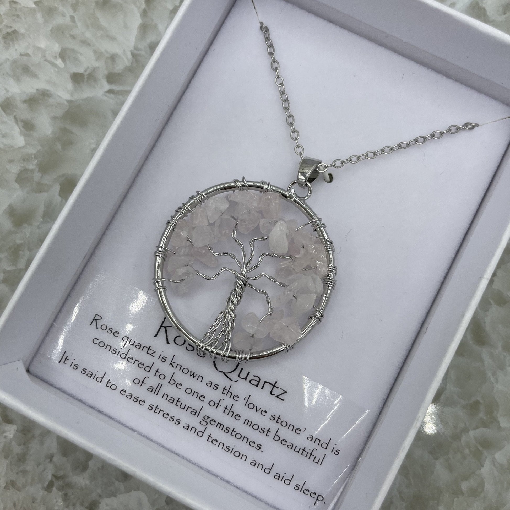 Tree of Life Crystal Chip Necklace - Sage & Magic