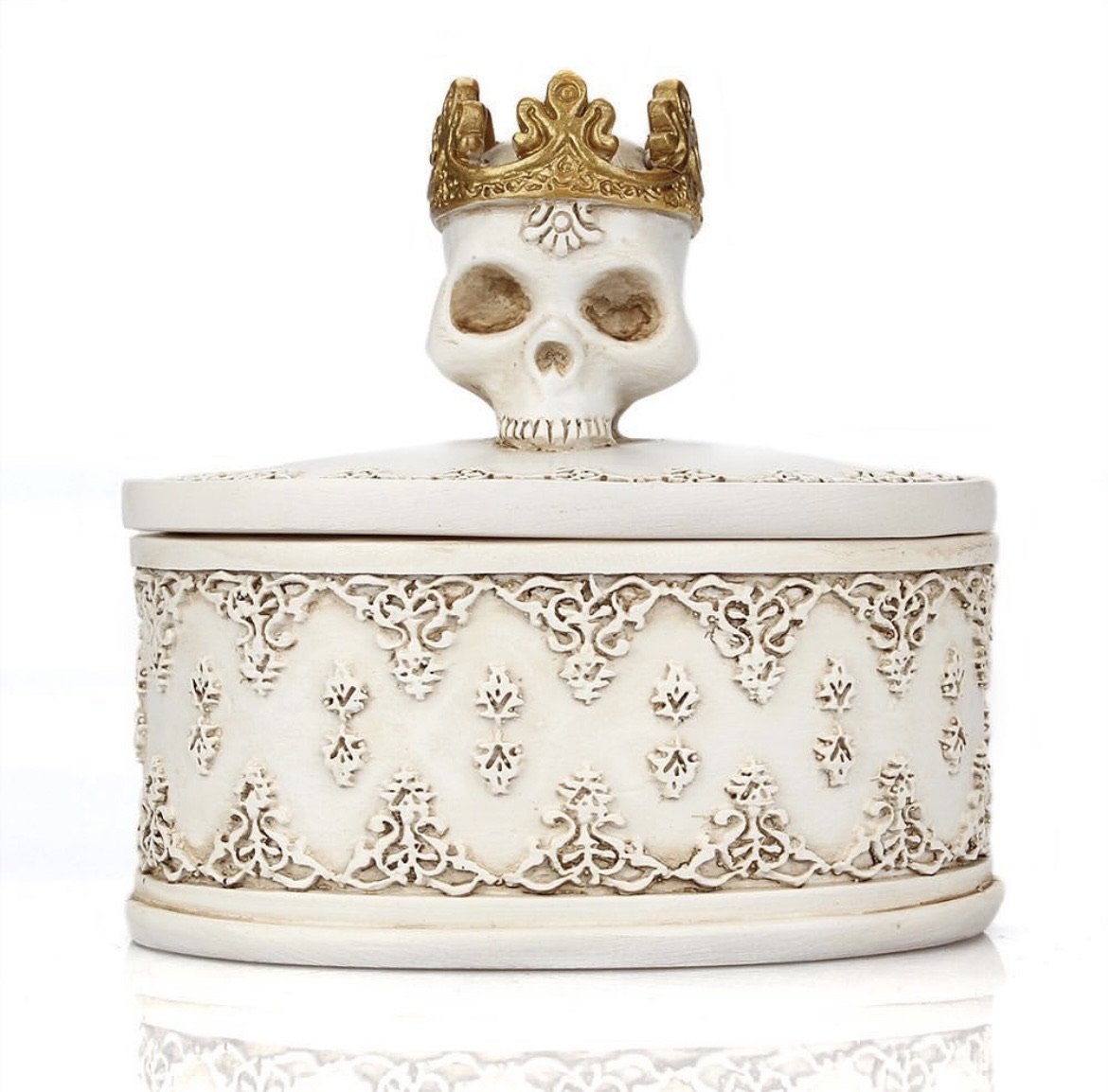 Wooden Skull Trinket Box - Sage & Magic