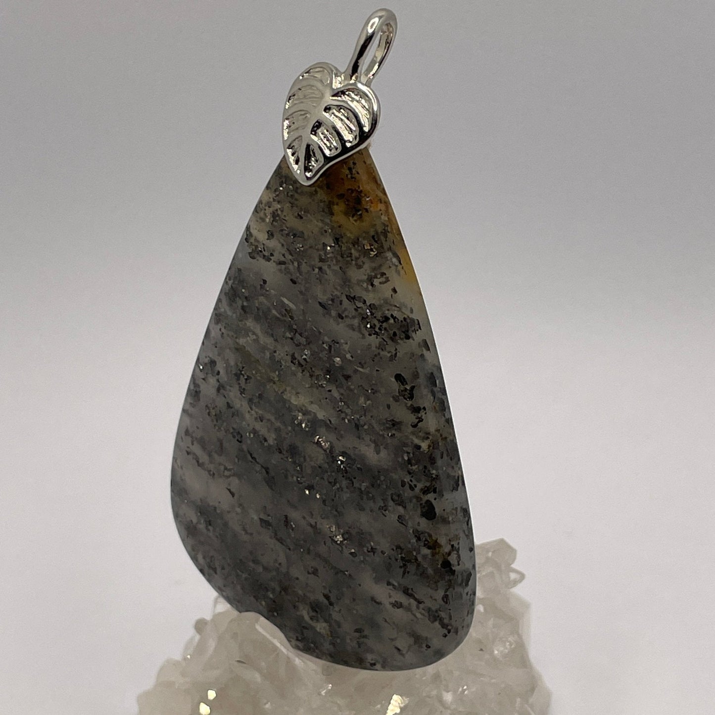 XL Pyrite in Agate Teardrop Pendant - Sage & Magic