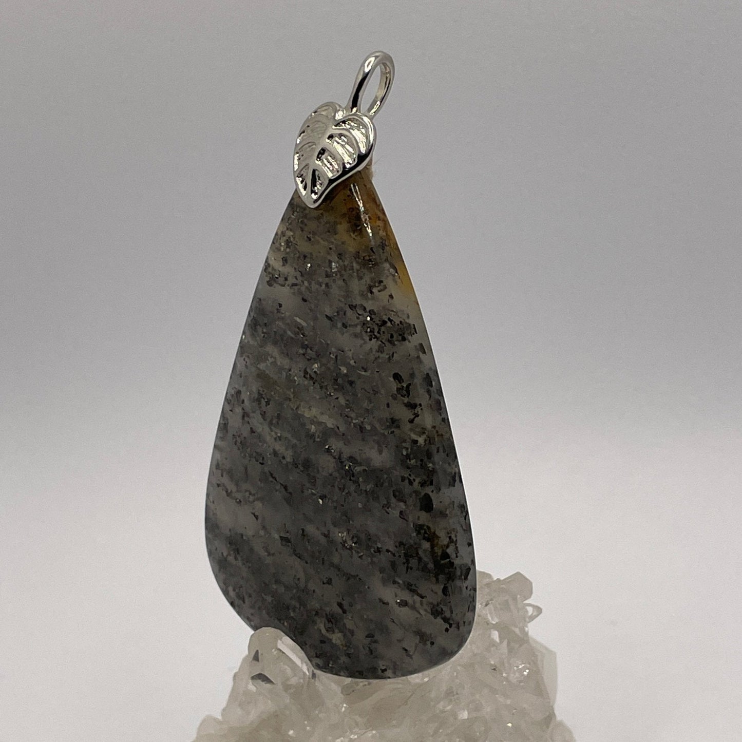 XL Pyrite in Agate Teardrop Pendant - Sage & Magic