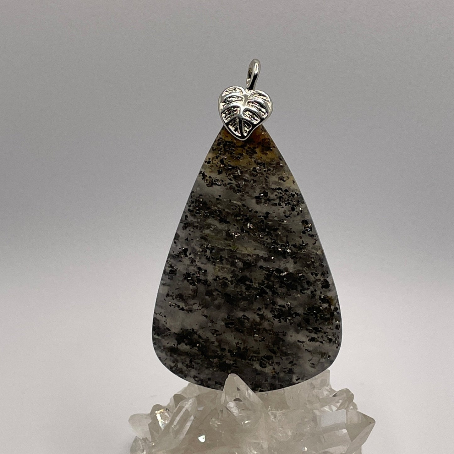 XL Pyrite in Agate Teardrop Pendant - Sage & Magic