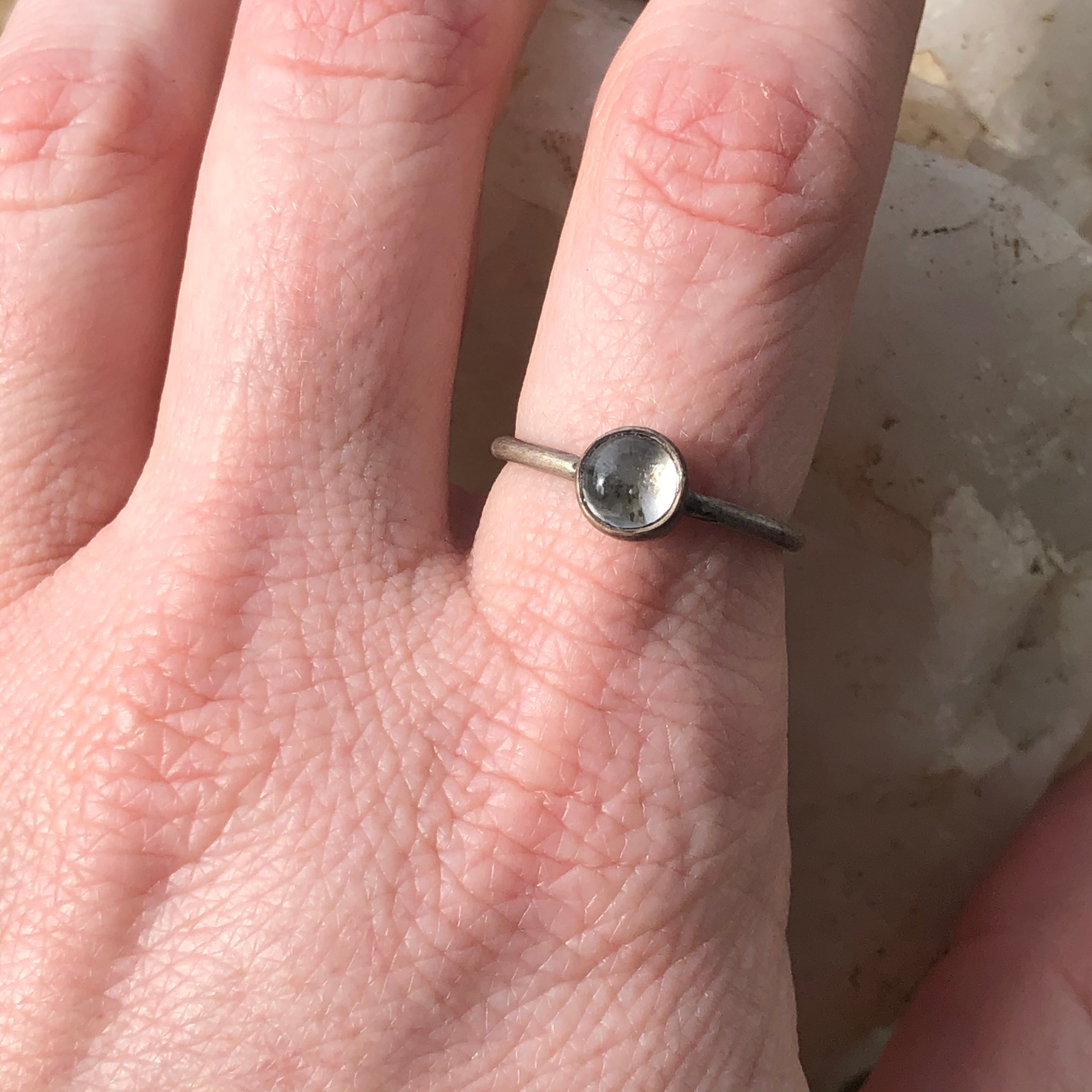 Clear Quartz Stacker Ring